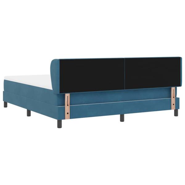 Boxspringbett mit Matratze Dunkelblau 180x200 cm Samt