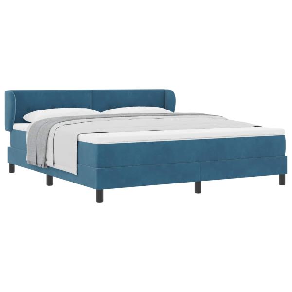 Boxspringbett mit Matratze Dunkelblau 180x200 cm Samt