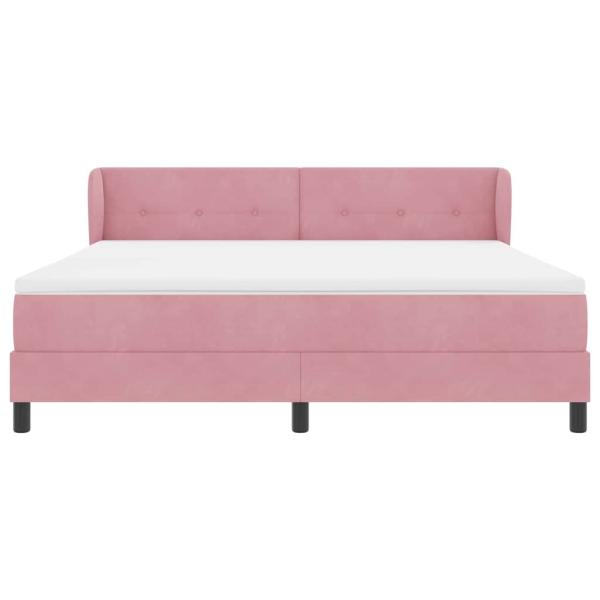 Boxspringbett mit Matratze Rosa 180x200 cm Samt