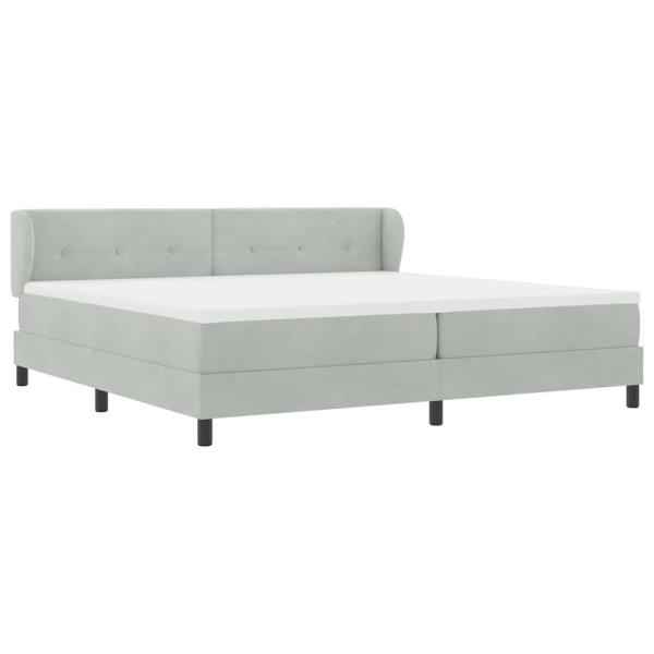 Boxspringbett mit Matratze Hellgrau 200x200 cm Samt