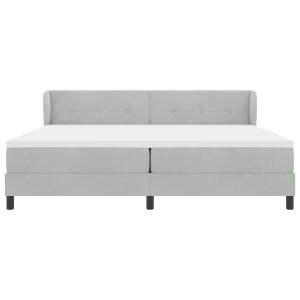 Boxspringbett mit Matratze Hellgrau 200x200 cm Samt
