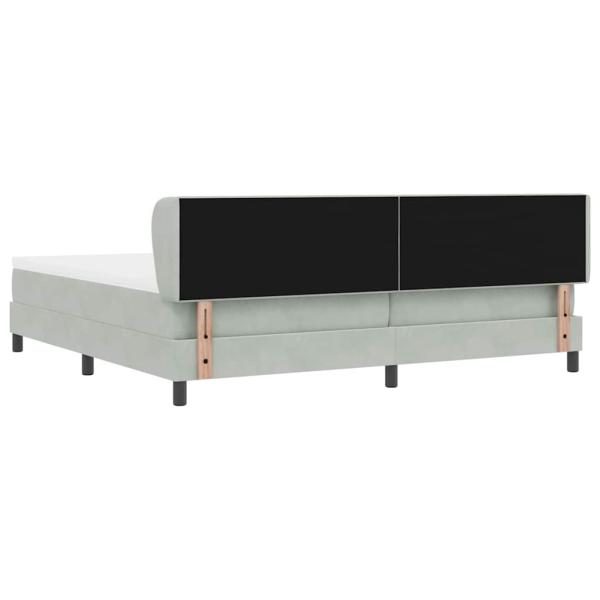 Boxspringbett mit Matratze Hellgrau 200x200 cm Samt