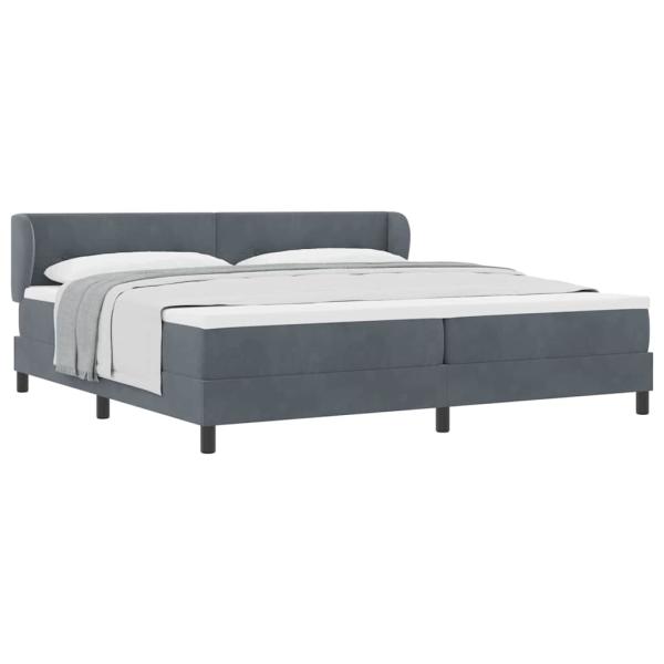 Boxspringbett mit Matratze Dunkelgrau 200x200 cm Samt