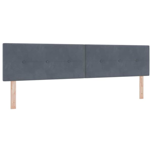 Boxspringbett mit Matratze Dunkelgrau 200x200 cm Samt