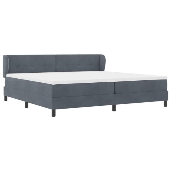 Boxspringbett mit Matratze Dunkelgrau 200x200 cm Samt