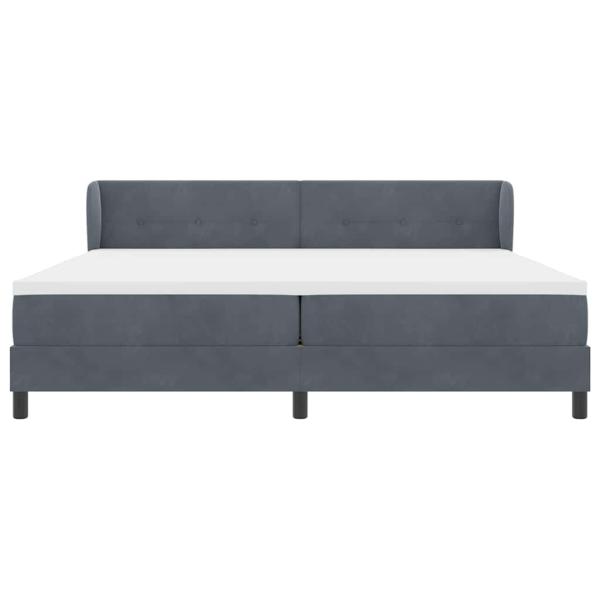 Boxspringbett mit Matratze Dunkelgrau 200x200 cm Samt
