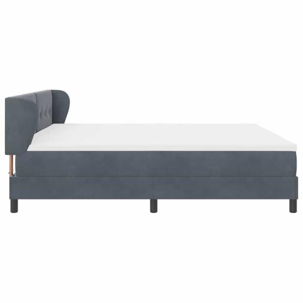 Boxspringbett mit Matratze Dunkelgrau 200x200 cm Samt