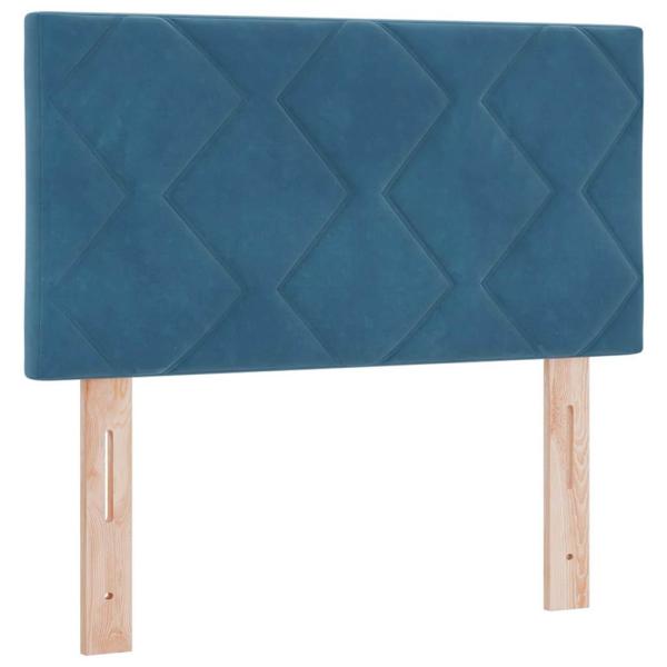Boxspringbett mit Kopfteil Dunkelblau 80 x 200 cm Samt