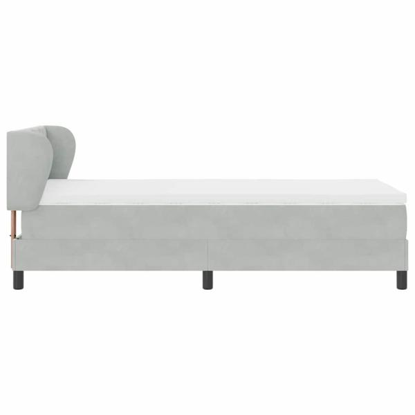 Boxspringbett mit Matratze Hellgrau 90x190 cm Samt