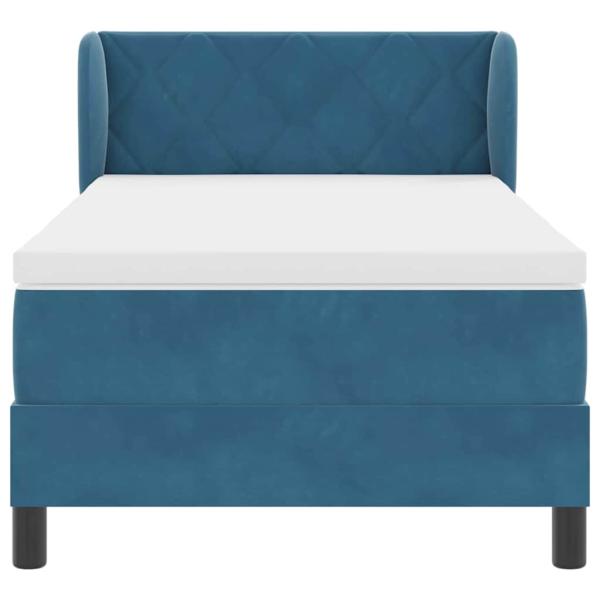 Boxspringbett mit Matratze Dunkelblau 90x190 cm Samt
