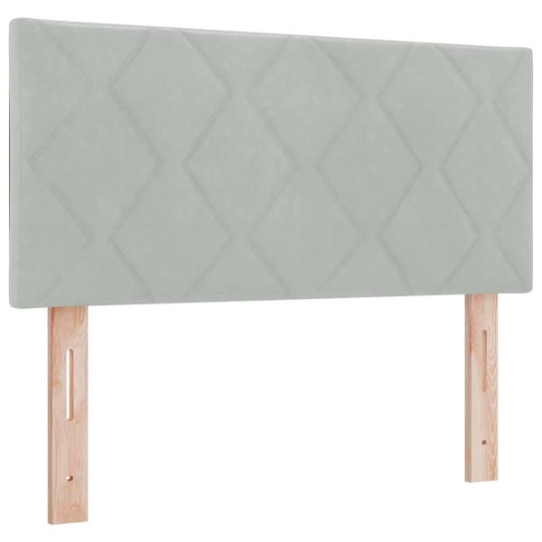 Boxspringbett mit Kopfteil Hellgrau 100 x 200 cm Samt