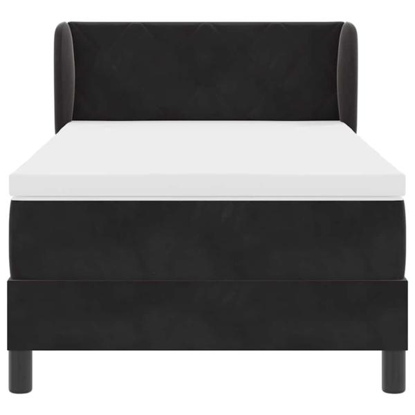 Boxspringbett mit Matratze Schwarz 100x200 cm Samt
