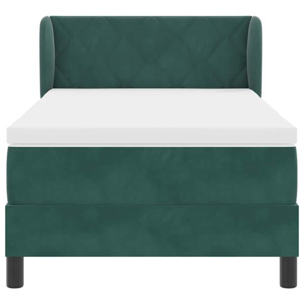 Boxspringbett mit Matratze Dunkelgrün 100x200 cm Samt