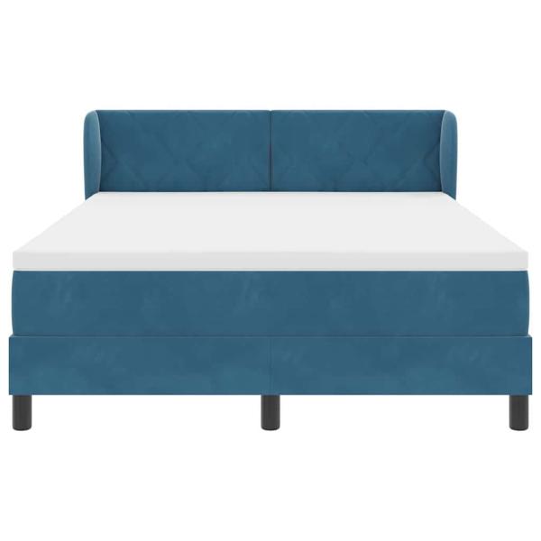 Boxspringbett mit Matratze Dunkelblau 140x190 cm Samt