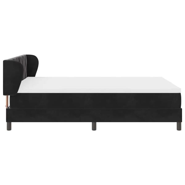 Boxspringbett mit Matratze Schwarz 140x200 cm Samt
