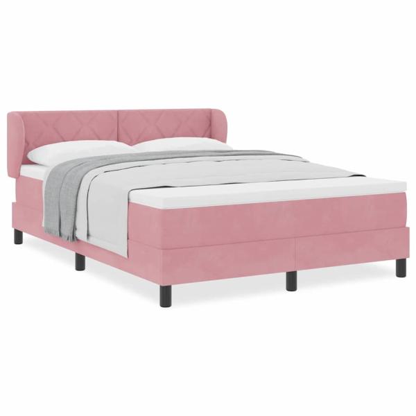 Boxspringbett mit Matratze Rosa 160x200 cm Samt
