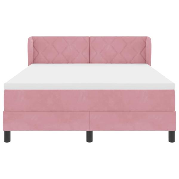 Boxspringbett mit Matratze Rosa 160x200 cm Samt