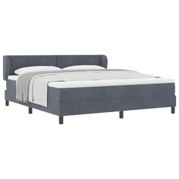 Boxspringbett mit Matratze Dunkelgrau 180x200 cm Samt