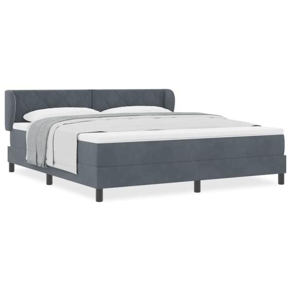 Boxspringbett mit Matratze Dunkelgrau 180x200 cm Samt