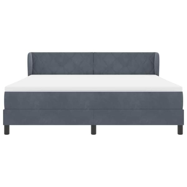 Boxspringbett mit Matratze Dunkelgrau 180x200 cm Samt