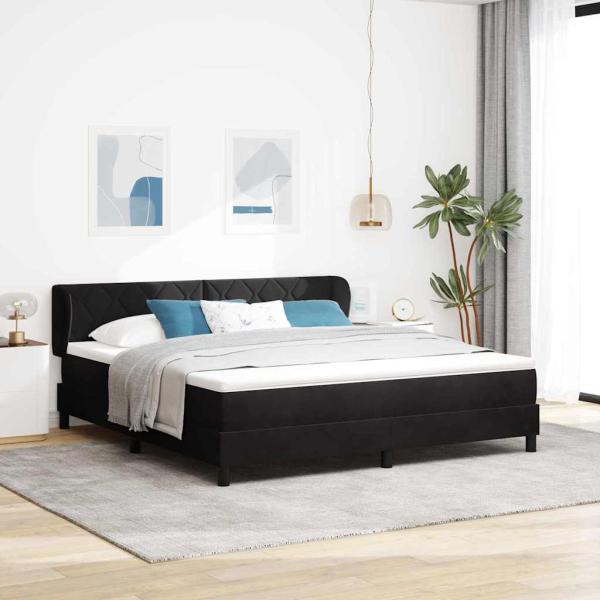 ARDEBO.de - Boxspringbett mit Matratze Schwarz 180x200 cm Samt