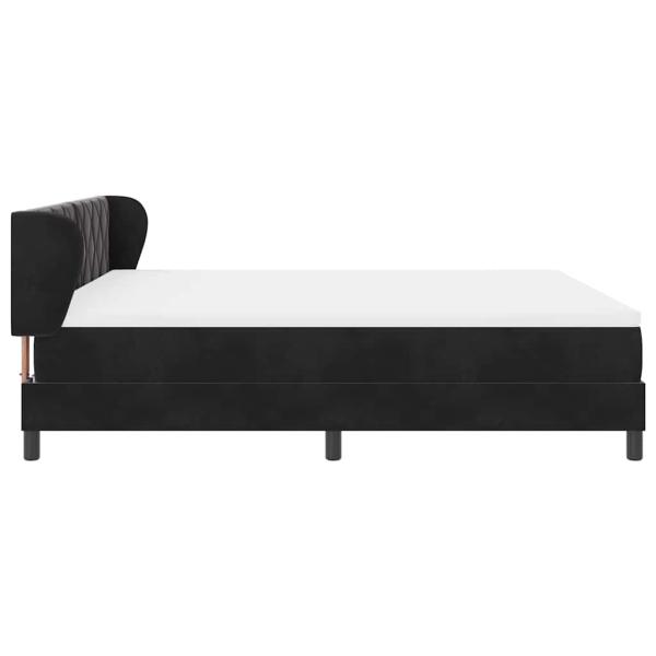Boxspringbett mit Matratze Schwarz 180x200 cm Samt
