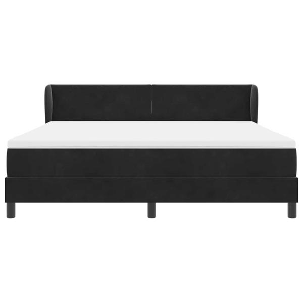 Boxspringbett mit Matratze Schwarz 180x200 cm Samt