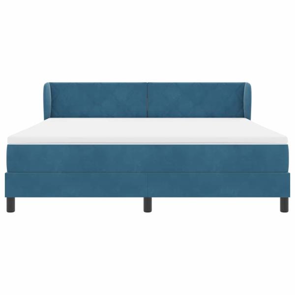 Boxspringbett mit Matratze Dunkelblau 180x200 cm Samt
