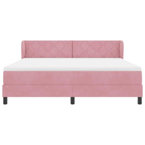 Boxspringbett mit Matratze Rosa 180x200 cm Samt