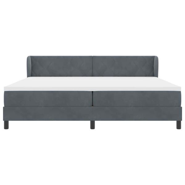 Boxspringbett mit Matratze Dunkelgrau 200x200 cm Samt