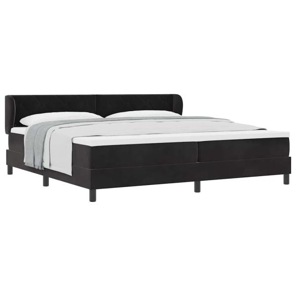 Boxspringbett mit Matratze Schwarz 200x200 cm Samt