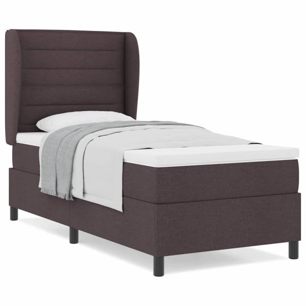 Boxspringbett mit Matratze Dunkelbraun 80x200 cm Stoff