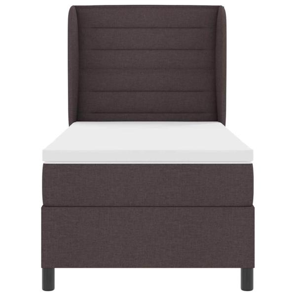 Boxspringbett mit Matratze Dunkelbraun 80x200 cm Stoff