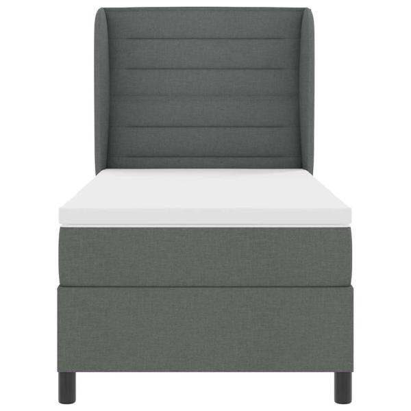 Boxspringbett mit Matratze Dunkelgrau 90x200 cm Stoff
