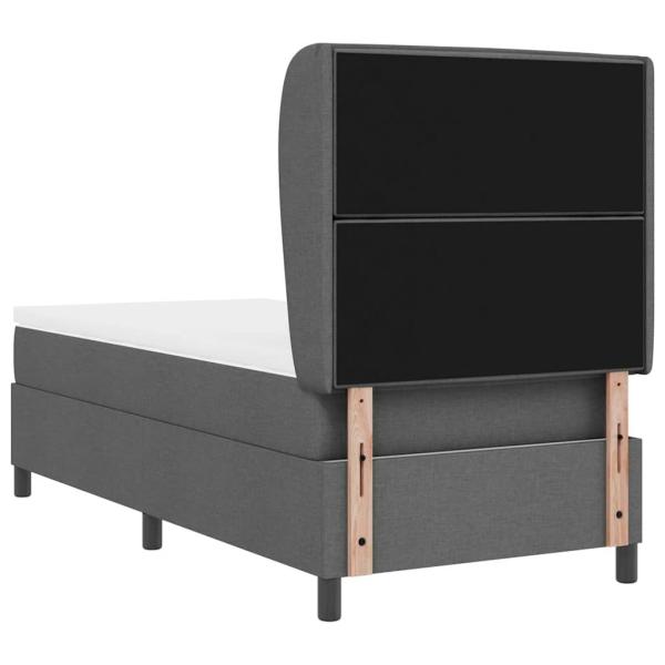 Boxspringbett mit Matratze Dunkelgrau 90x200 cm Stoff