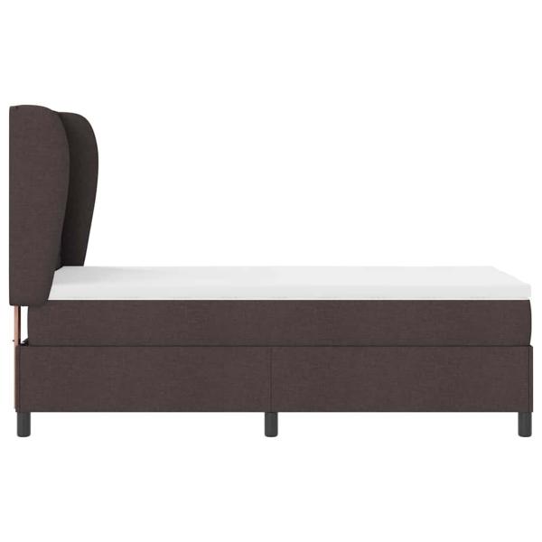 Boxspringbett mit Matratze Dunkelbraun 90x200 cm Stoff