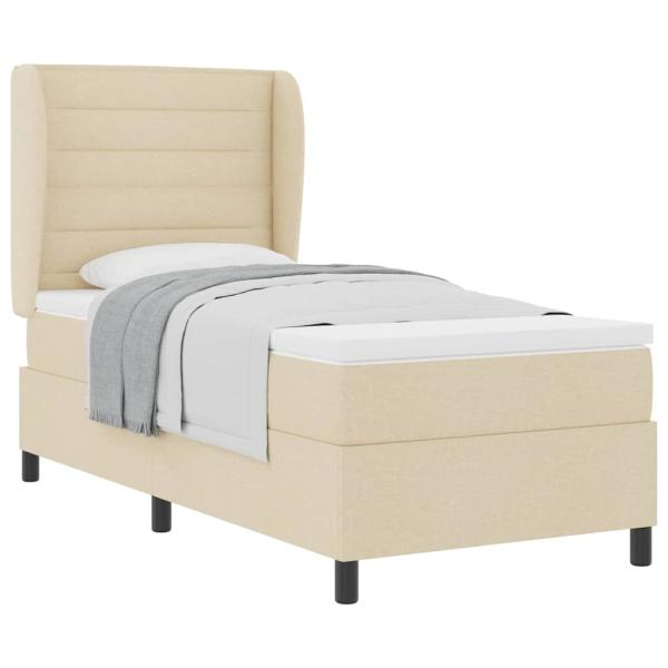 Boxspringbett mit Matratze Creme 100x200 cm Stoff