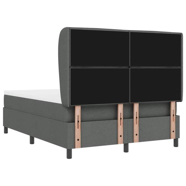 ARDEBO.de - Boxspringbett mit Matratze Dunkelgrau 140x190 cm Stoff