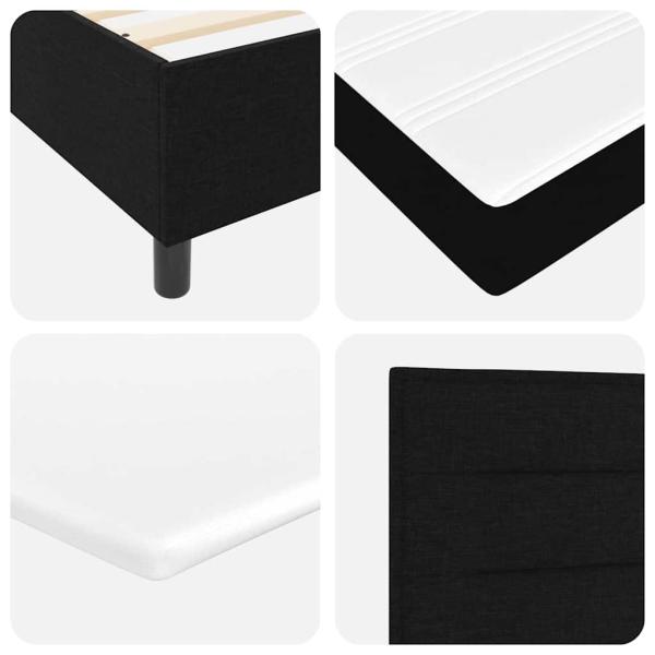 Boxspringbett mit Matratze Schwarz 140x190 cm Stoff