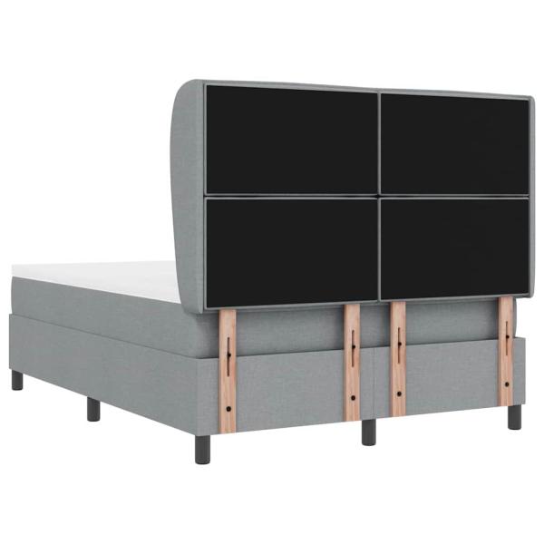 Boxspringbett mit Matratze Hellgrau 140x200 cm Stoff