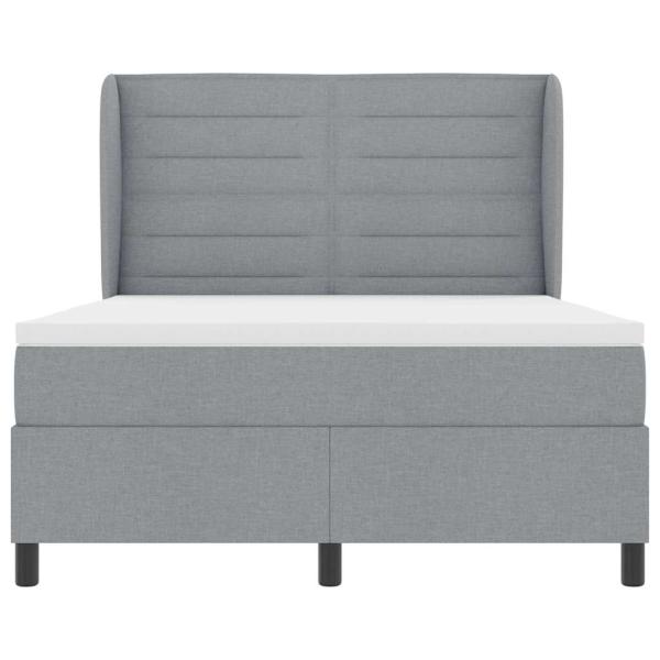 Boxspringbett mit Matratze Hellgrau 140x200 cm Stoff