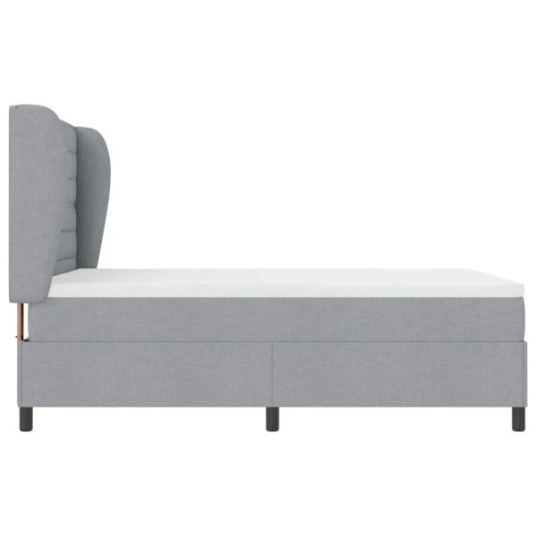Boxspringbett mit Matratze Hellgrau 140x200 cm Stoff
