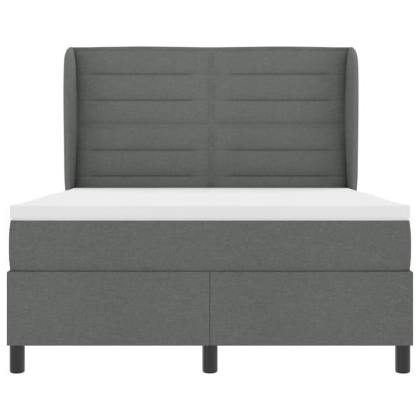 Boxspringbett mit Matratze Dunkelgrau 140x200 cm Stoff