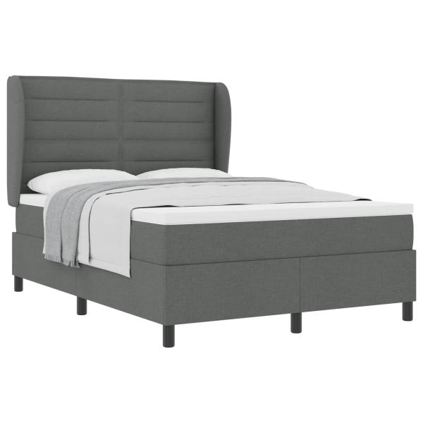 Boxspringbett mit Matratze Dunkelgrau 160x200 cm Stoff