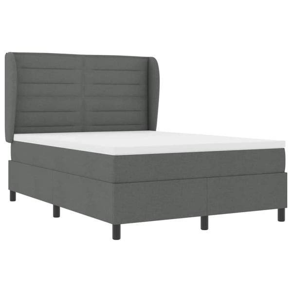 Boxspringbett mit Matratze Dunkelgrau 160x200 cm Stoff