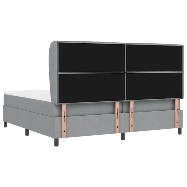 Boxspringbett mit Matratze Hellgrau 200x200 cm Stoff