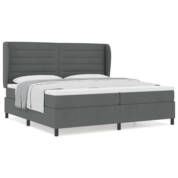 Boxspringbett mit Matratze Dunkelgrau 200x200 cm Stoff