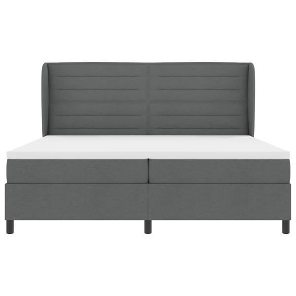 Boxspringbett mit Matratze Dunkelgrau 200x200 cm Stoff