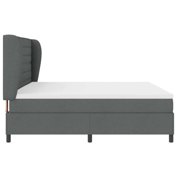 Boxspringbett mit Matratze Dunkelgrau 200x200 cm Stoff