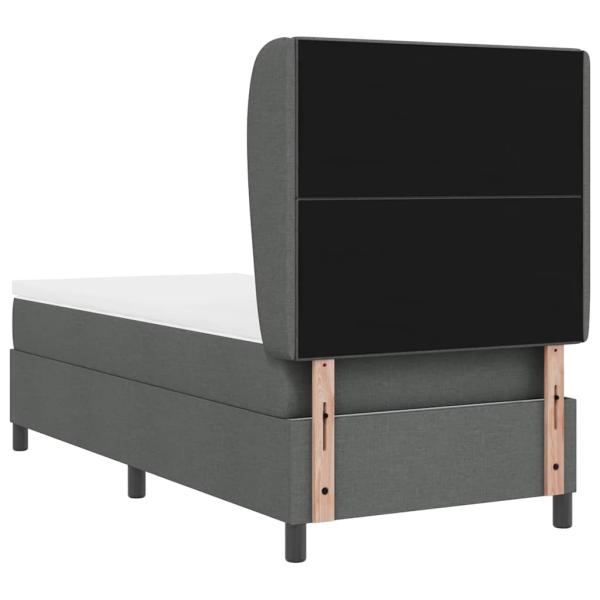 Boxspringbett mit Matratze Dunkelgrau 80x200 cm Stoff